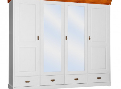 Kleiderschrank Landhaus Stil Schrank Kleider Schränke Holz Möbel Weiss Regal